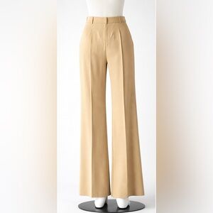 Zara Beige Wide Leg Trousers NWT Size M High Waist Tailored Pants